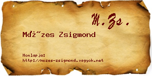 Mózes Zsigmond névjegykártya