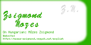 zsigmond mozes business card